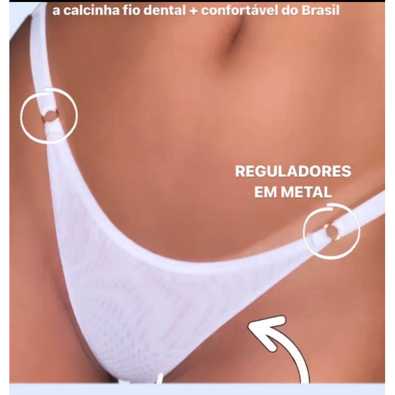 Calcinha Tule fio dental em tule premium